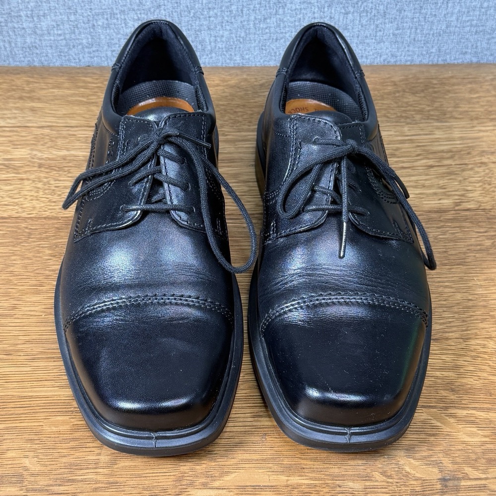 ECCO Helsinki Black Leather Oxford Dress Shoes Size 40 EU 6-6.5 US Excellent - Picture 2 of 11